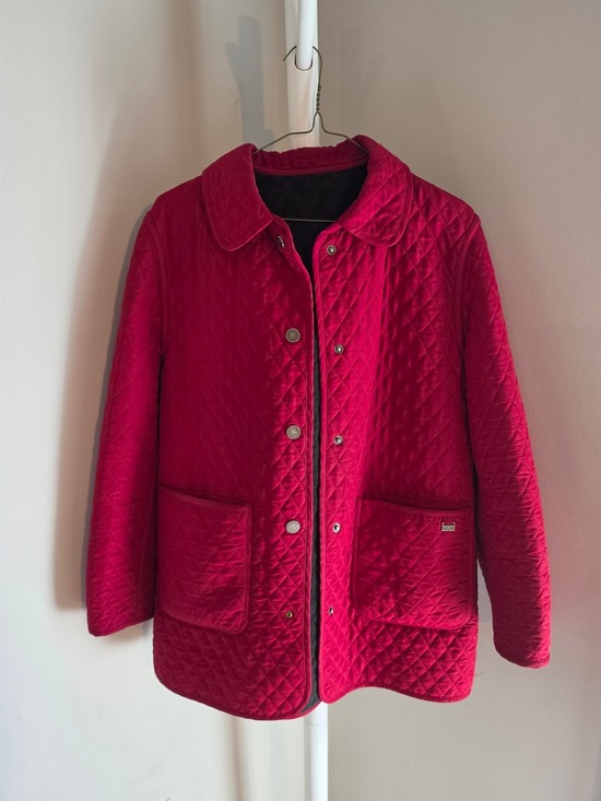 London Fog Jackets & Blazers - London Fog Quilted Red Button-Front Jacket S/M